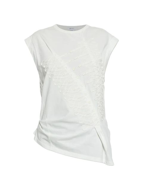 Alexander McQueen sleeveless asymmetric T-shirt - White - zdjęcie produktu nr 1