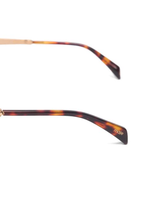 Maje flower round-frame sunglasses - Gold