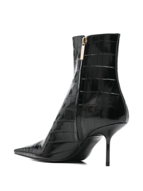Victoria Beckham Sloan pointed crocodile-effect boots - Black