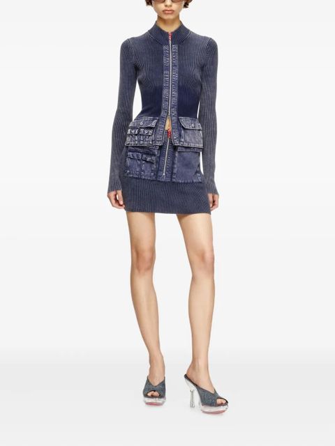 Diesel M-Meryn zip-front pocket mini skirt - Blue