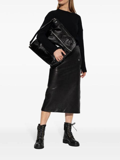 Zadig&Voltaire lace-up leather combat boots - Black