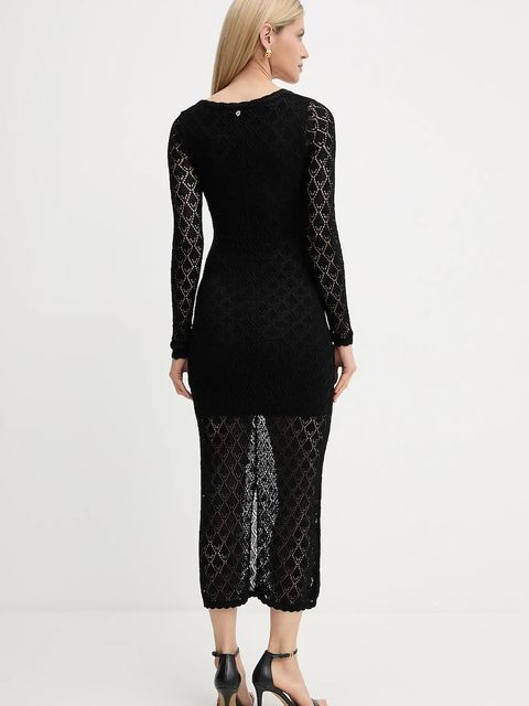 Guess sukienka ALBA kolor czarny maxi prosta W5YK85 Z0010