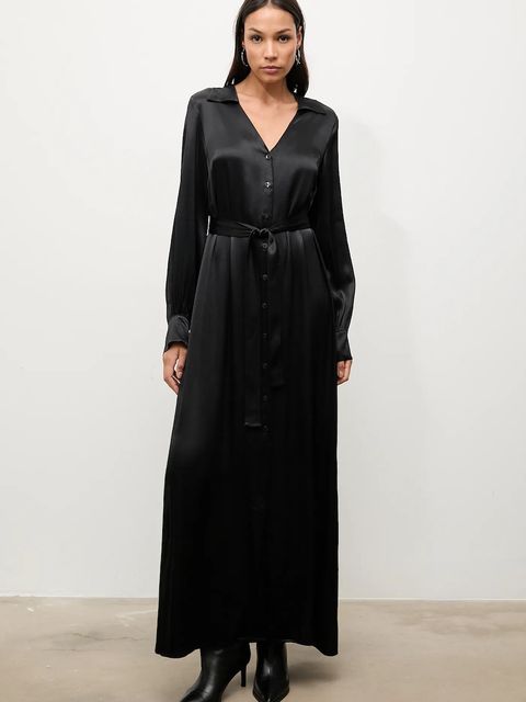 Answear.LAB sukienka kolor czarny maxi prosta - zdjęcie produktu nr 2