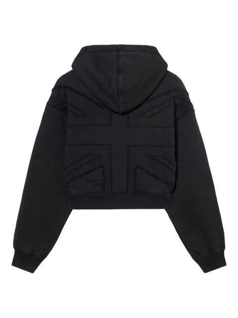 Off-White Union Appliqué cropped hoodie - Black