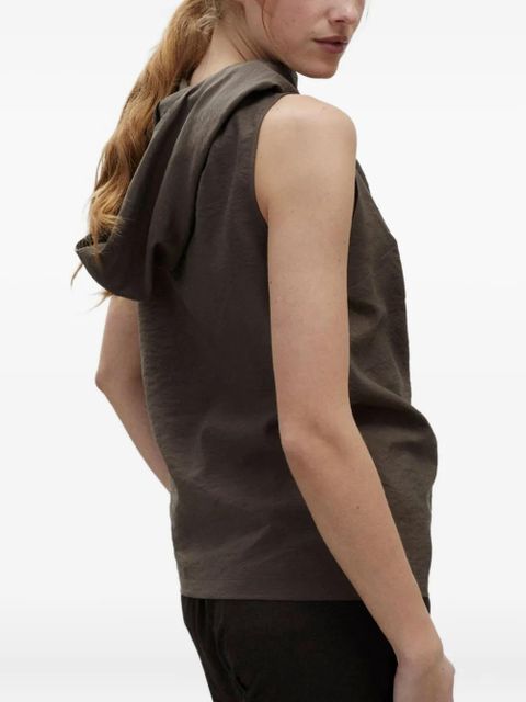 Alysi cowl-neck hooded top - Brown