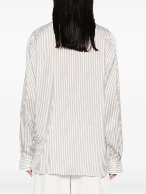 The Row Vanda striped long-sleeve shirt - White