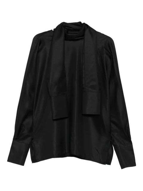 Róhe high-neck satin top - Black - zdjęcie produktu nr 1
