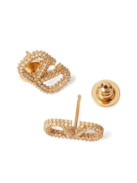Valentino Garavani VLogo Signature crystal-embellished earrings - Gold