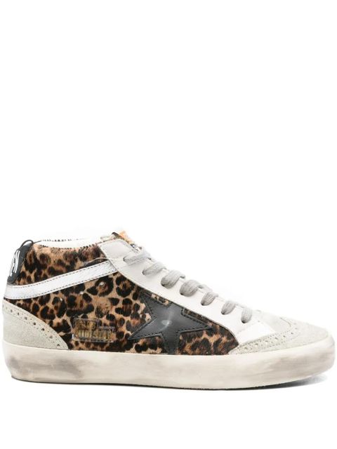 Golden Goose Mid Star leopard-print sneakers - Grey - zdjęcie produktu nr 1