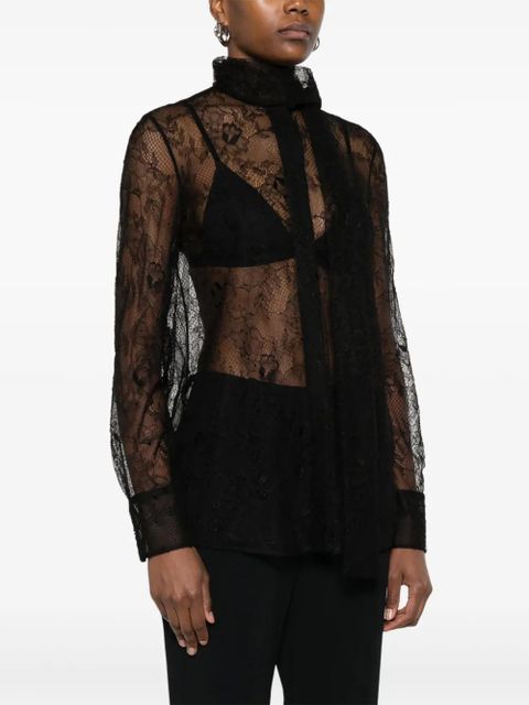 Valentino Garavani sheer-lace shirt - Black