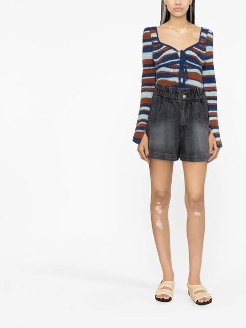 MARANT ÉTOILE Titea paperbag shorts - Grey