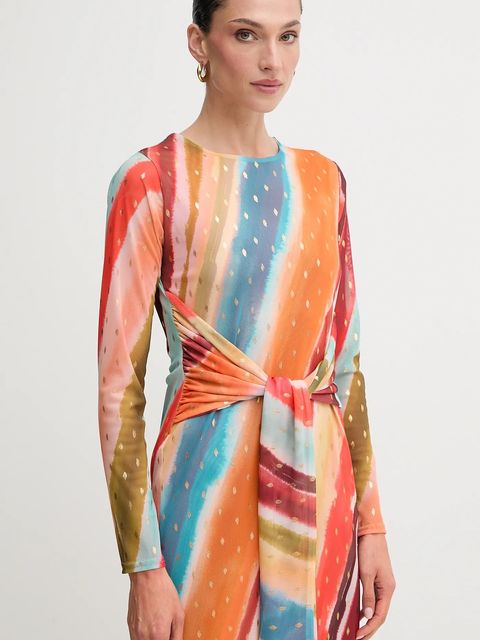 Never Fully Dressed sukienka kolor pomarańczowy midi prosta NFDDR2796