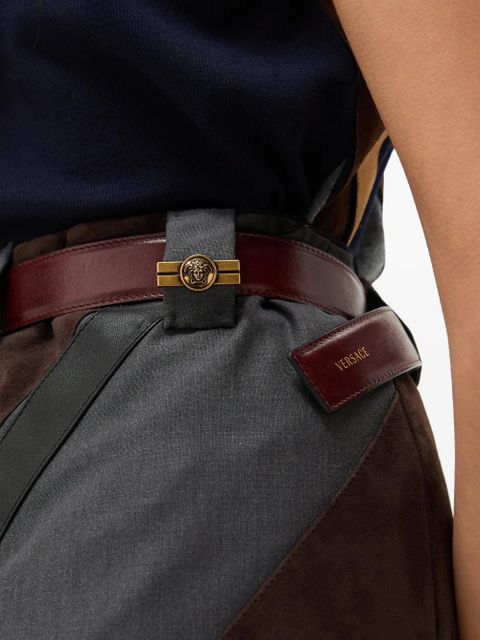 Versace striped suede mini skirt - Grey