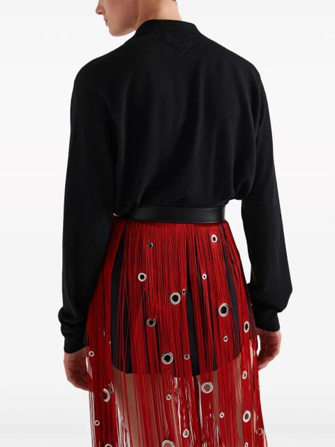 Prada long-sleeve cashmere polo shirt - Black