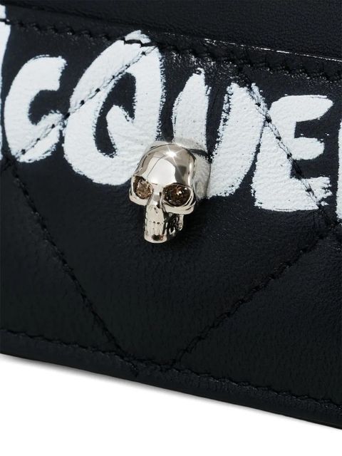 Alexander McQueen Graffiti-print quilted cardholder - Black - zdjęcie produktu nr 2