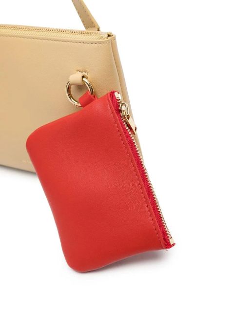 Jil Sander logo-lettering leather crossbody bag - Neutrals