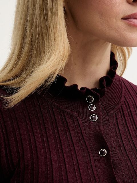 Morgan kardigan damski kolor bordowy lekki MUOLI