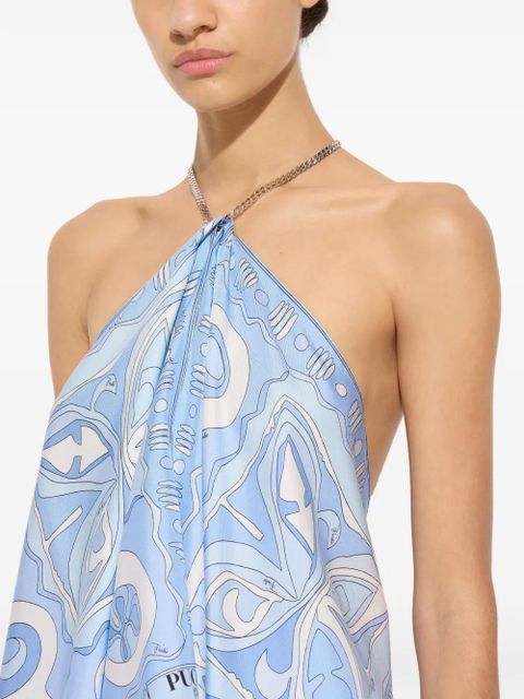 PUCCI Angoli-print chain top - Blue