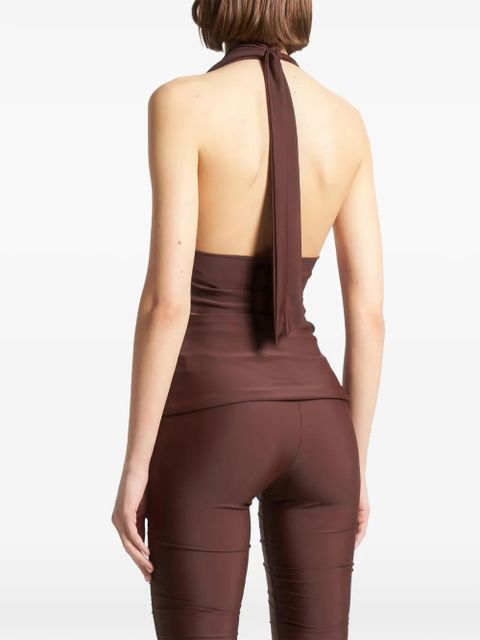 Manière De Voir draped halterneck top - Brown