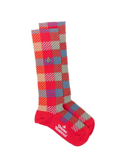 Vivienne Westwood embroidered check socks - zdjęcie produktu nr 1