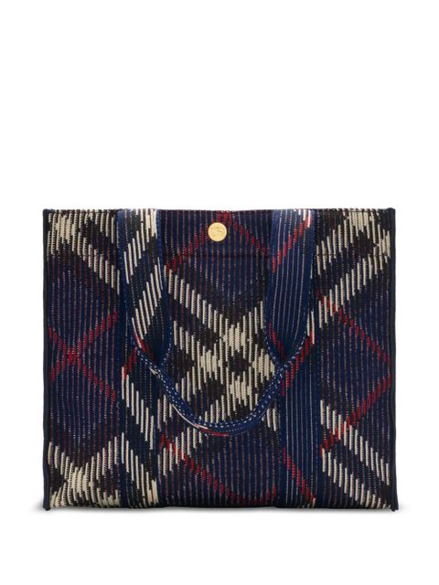 Burberry small Check tote bag - Blue