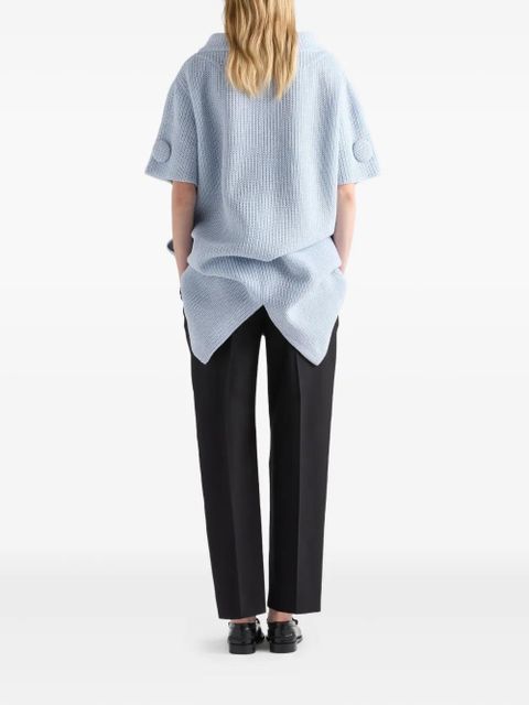 Prada pleated-front wool trousers - Black