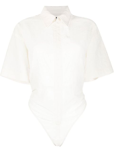 Jacquemus backless shirt-style bodysuit - White - zdjęcie produktu nr 1