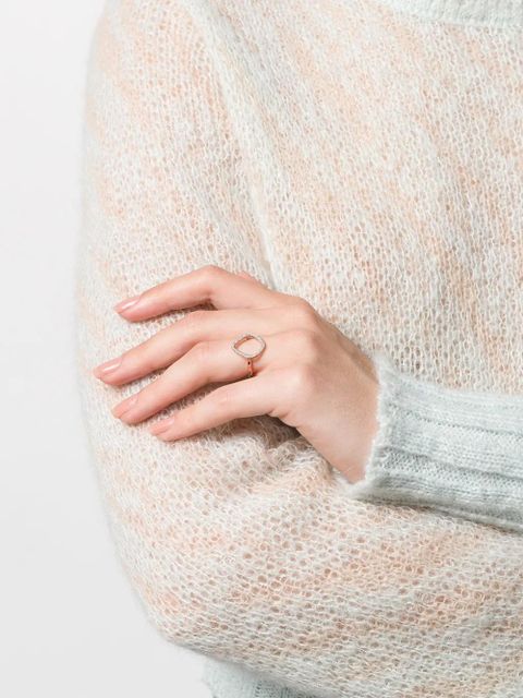 Monica Vinader Riva Diamond Hoop ring - Pink