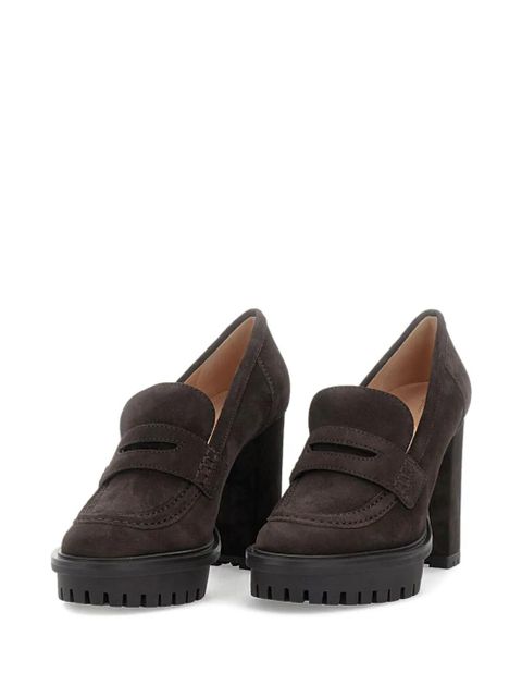 Gianvito Rossi loafer-style platform heeled pumps - Brown
