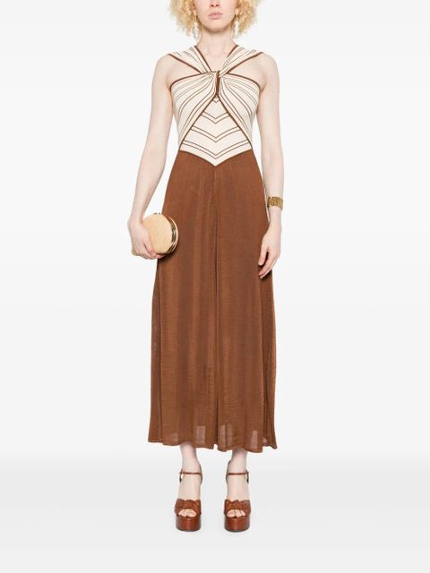 ZIMMERMANN cross-front striped dress - Brown - zdjęcie produktu nr 2