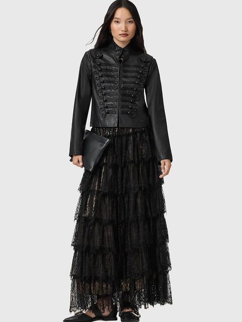 AllSaints spódnica kolor czarny maxi rozkloszowana W069RD - zdjęcie produktu nr 2