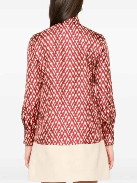 Valentino Garavani geometric-print silk shirt - Red - zdjęcie produktu nr 2