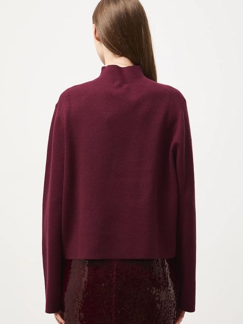 Medicine sweter damski kolor bordowy lekki z półgolfem