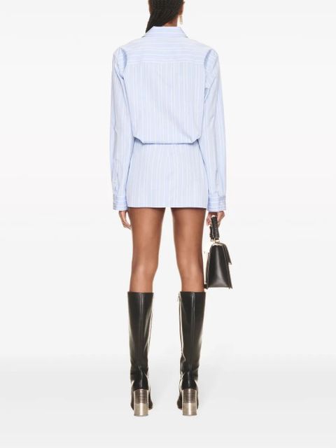 Off-White striped cotton-poplin shirtdress - Blue
