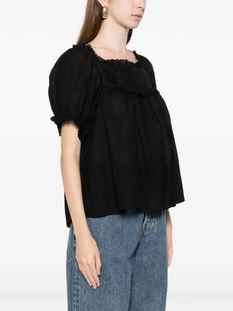 DÔEN Frances ruffled detail top - Black - zdjęcie produktu nr 2