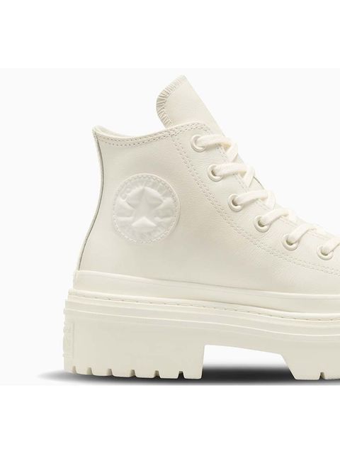 Converse trampki skórzane Chuck Taylor All Star Lugged Heel damskie kolor biały A10370C