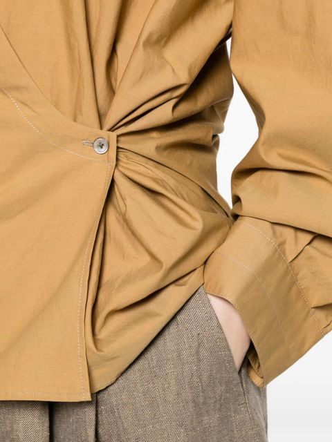 LEMAIRE wrap-over shirt - Brown