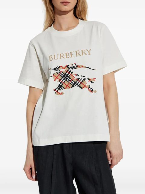 Burberry check-motif graphic T-shirt - White