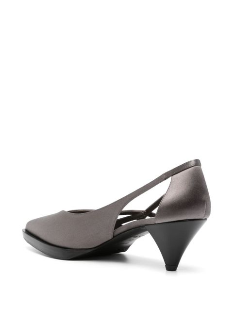 Prada 60mm satin cut-out pumps - Grey