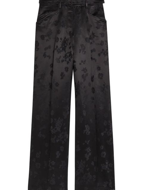 Gabriela Hearst floral-print belt flared trousers - Black - zdjęcie produktu nr 2