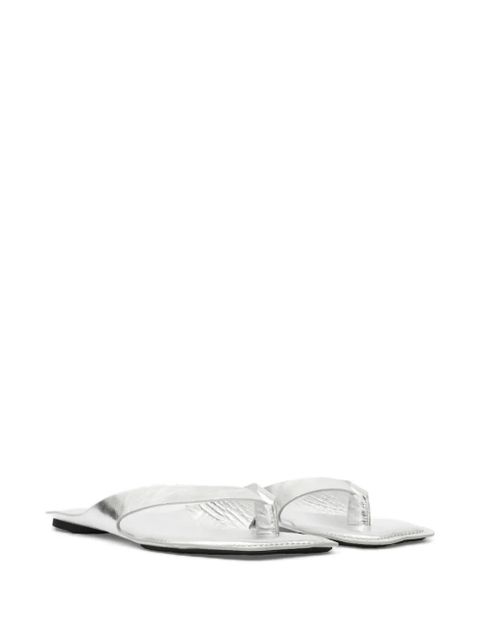 MM6 Maison Margiela laminated leather flat sandals - Silver - zdjęcie produktu nr 2