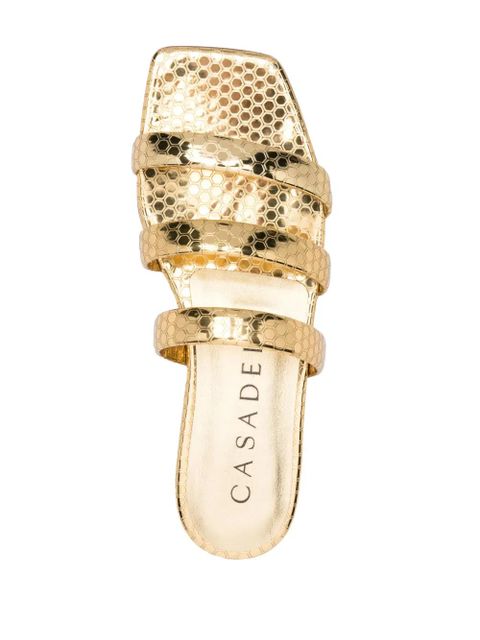 Casadei Atomium leather slides - Gold
