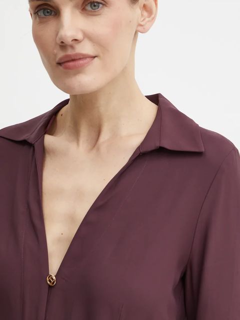 Twinset sukienka kolor bordowy midi rozkloszowana 242TT2320