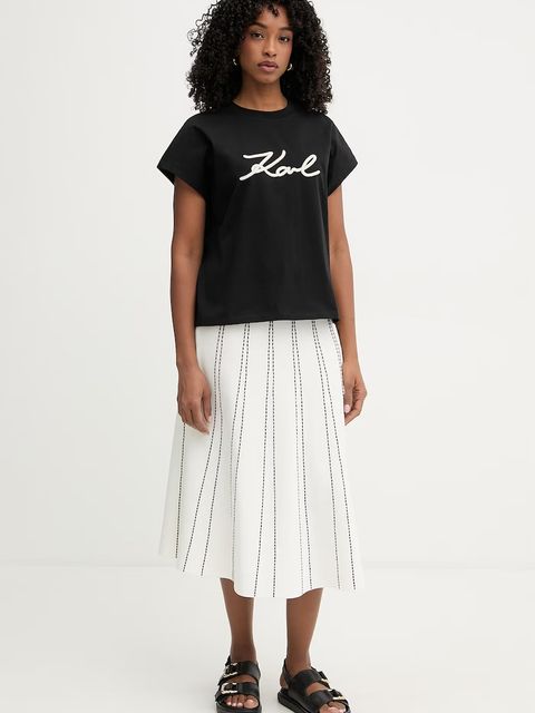 Karl Lagerfeld t-shirt damski bawełniany - zdjęcie produktu nr 1