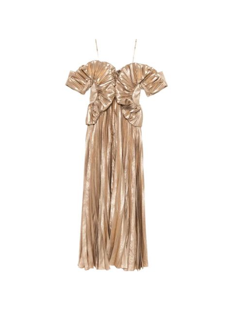 Acler pleated ruffled dress - Gold - zdjęcie produktu nr 2