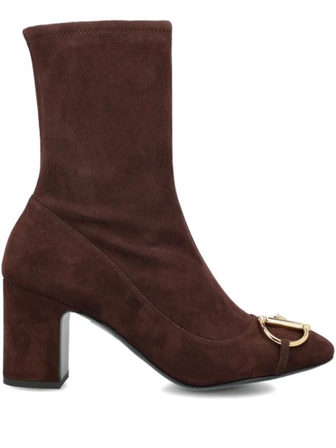 Gucci 75mm half-Horsebit zip ankle boots - Brown