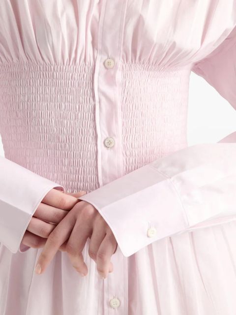 Prada smocked-waist poplin shirt - Pink