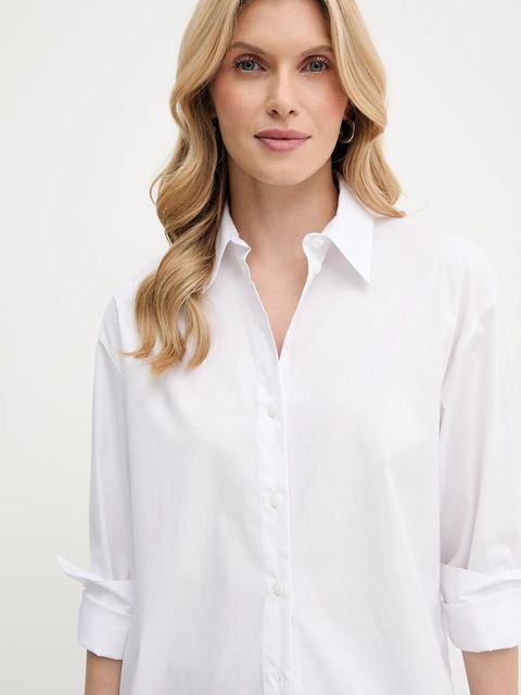 Calvin Klein koszula damska kolor biały relaxed z kołnierzykiem klasycznym LV044B160G