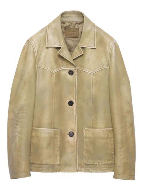 Prada leather jacket - Green - zdjęcie produktu nr 1