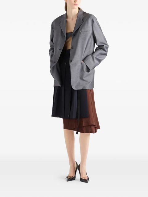 Prada single-breasted kid-mohair jacket - Grey - zdjęcie produktu nr 2